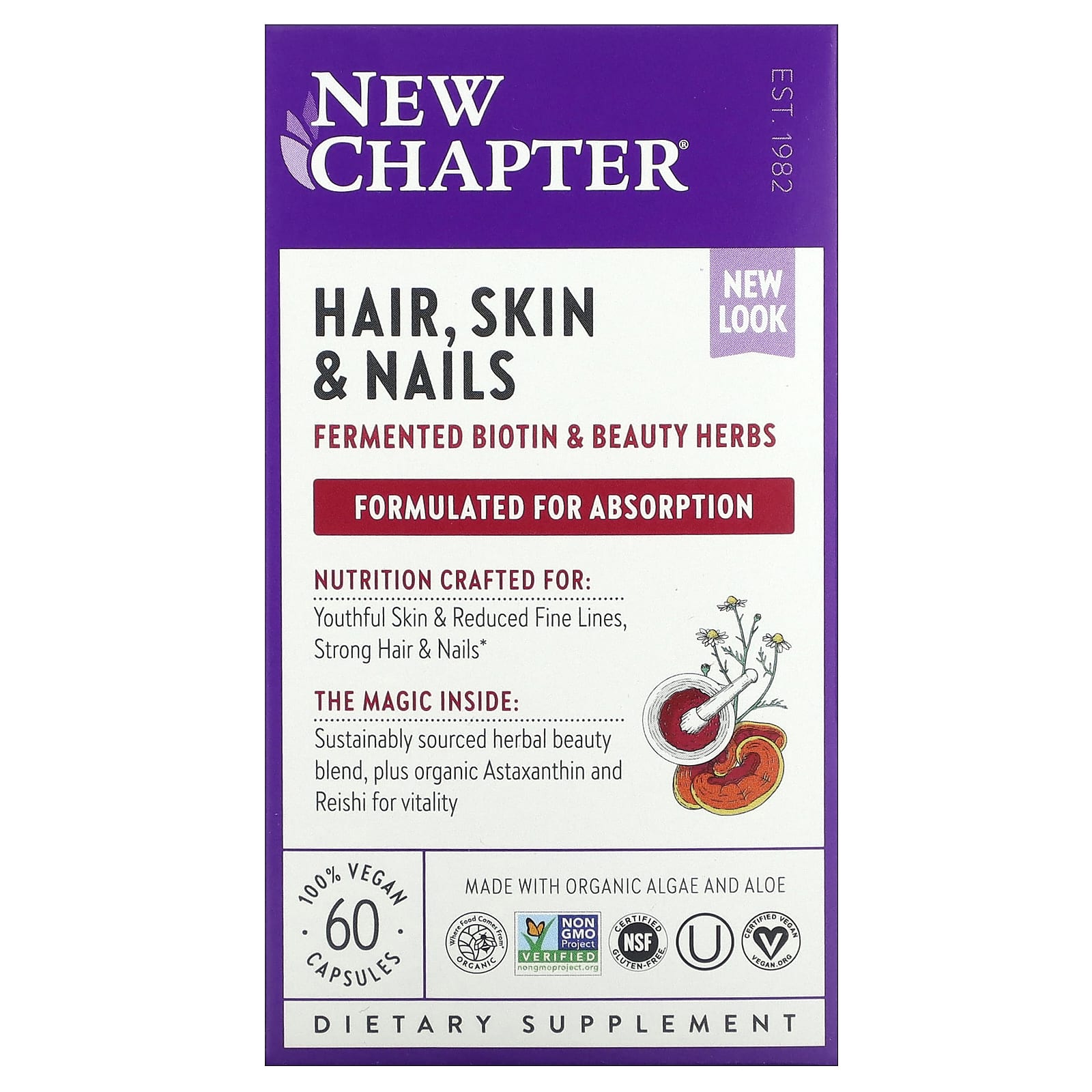 New Chapter-Hair-Skin & Nails-60 Vegan Capsules