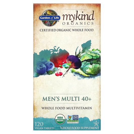 Garden of Life-MyKind Organics-Men's Multi 40+-120 Vegan Tablets