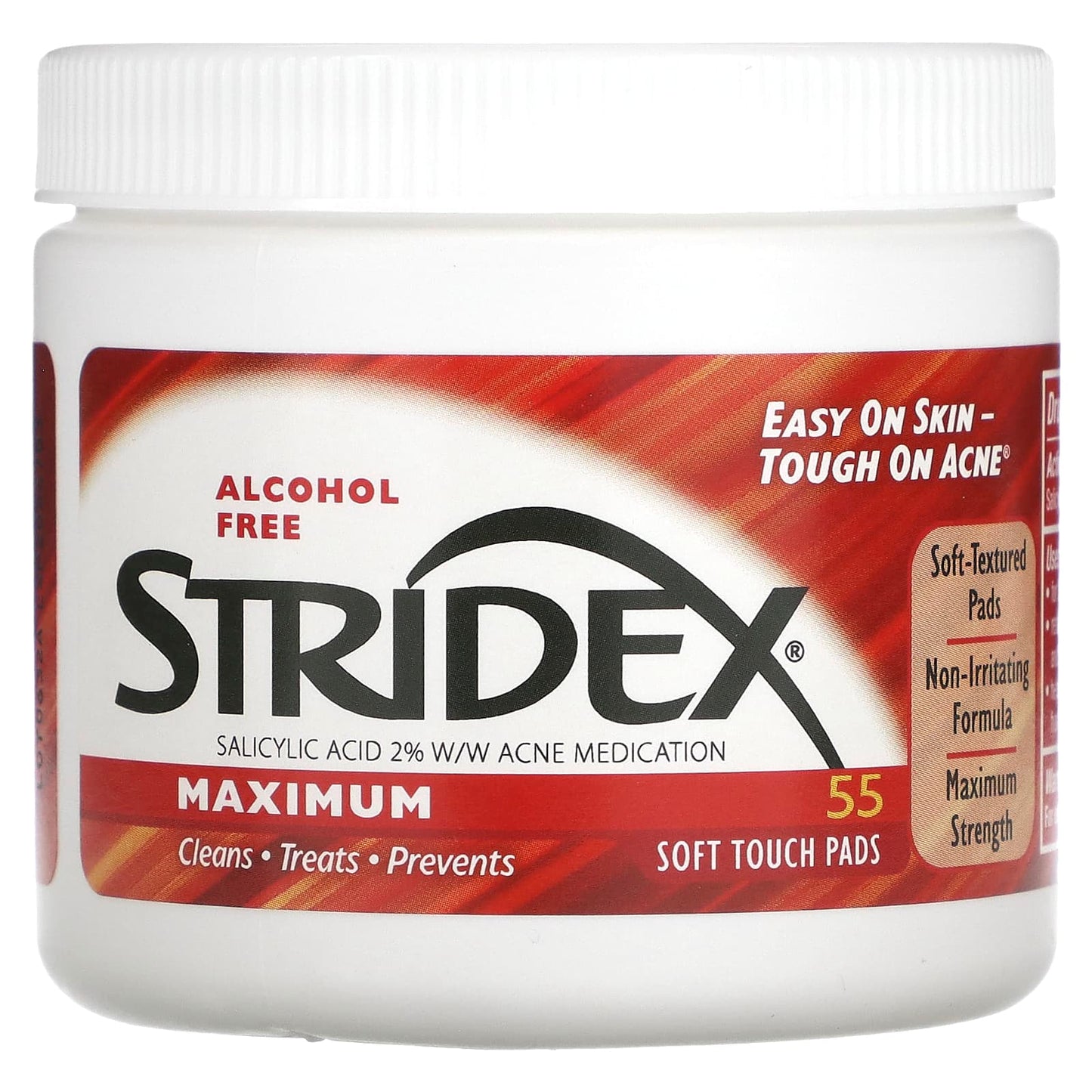 Stridex, Maximum, Alcohol Free, 55 Soft Touch Pads