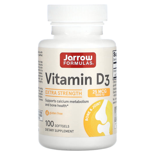 Jarrow Formulas-Vitamin D3-Extra Strength-25 mcg (1,000 IU)-100 Softgels