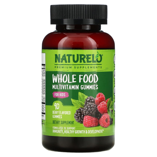 NATURELO-Whole Food Multivitamin Gummies for Kids-Berry-90 Gummies