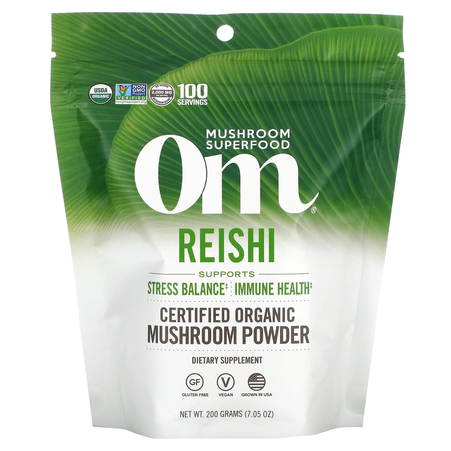 Om Mushrooms-Certified Organic Mushroom Powder-Reishi-7.05 oz (200 g)