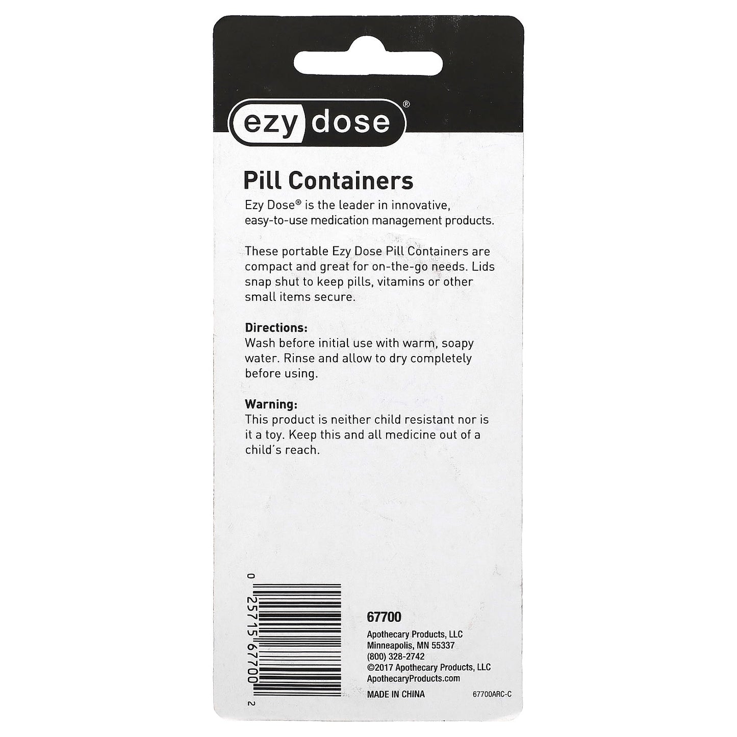 Ezy Dose, Pill Containers, 2 Count