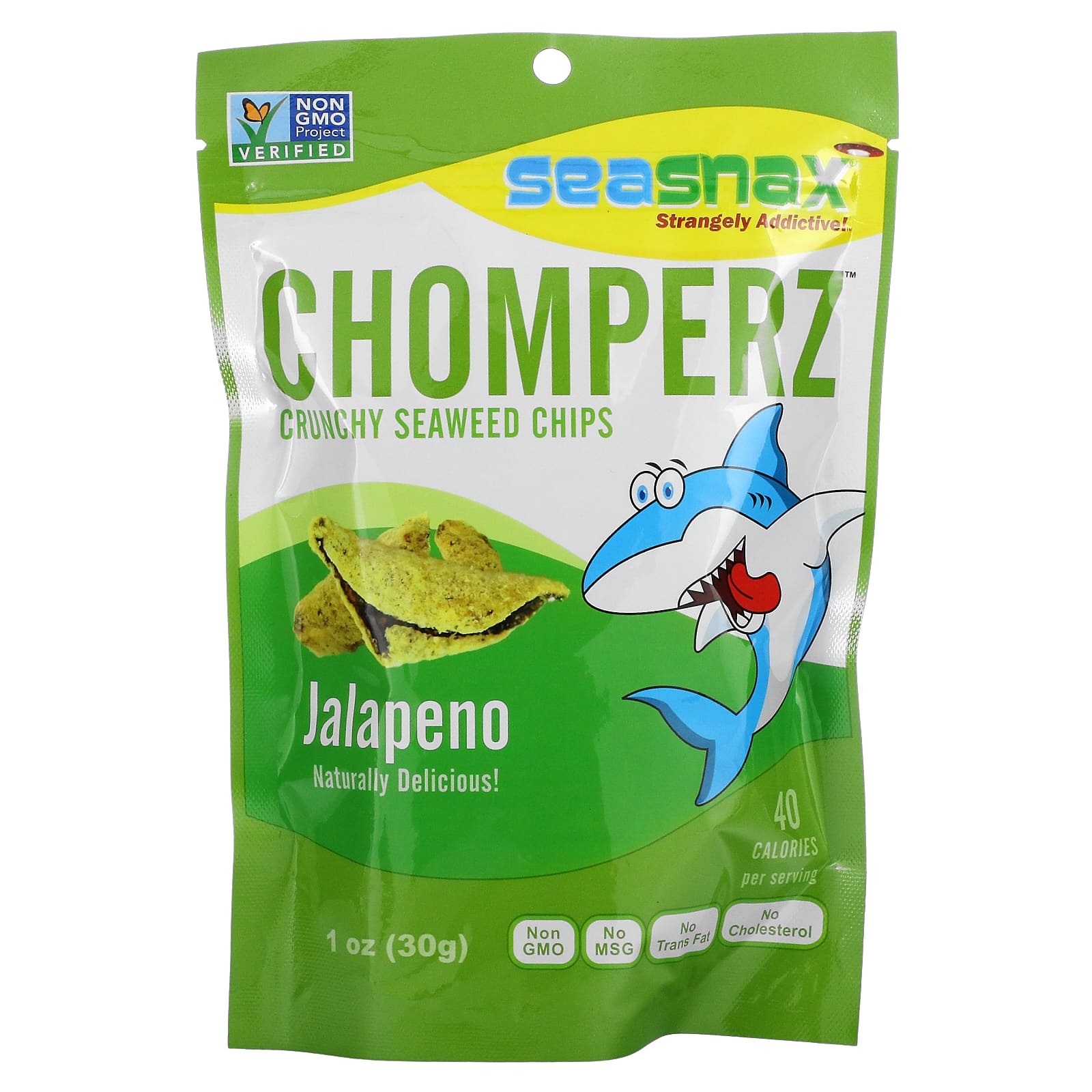 SeaSnax-Chomperz-Crunchy Seaweed Chips-Jalapeno-1 oz (30 g)