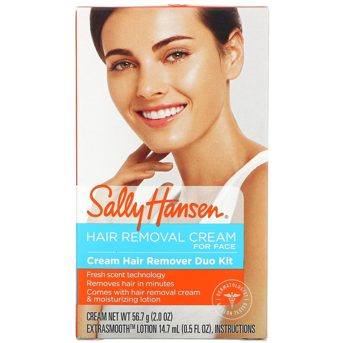 Sally Hansen, Hair Removal Cream for Face, 2 Piece Kit