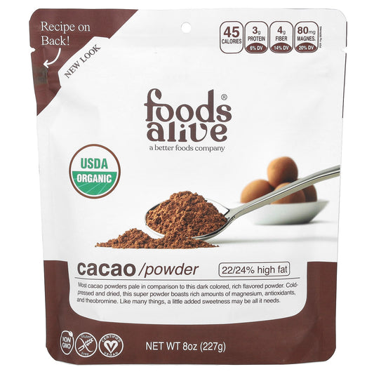 Foods Alive-Cacao Powder-8 oz (227 g)