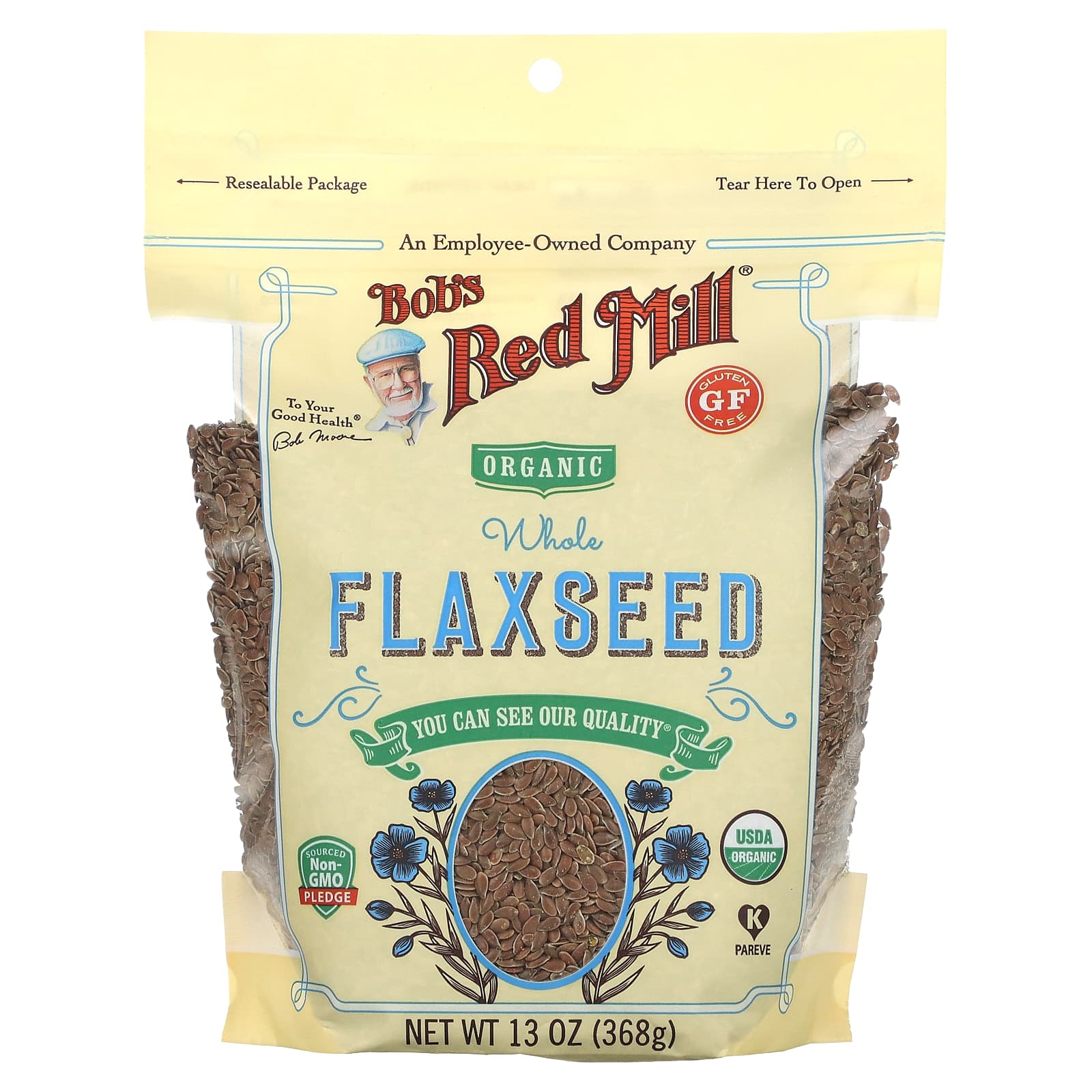 Bob's Red Mill-Organic Whole Flaxseed-13 oz (368 g)