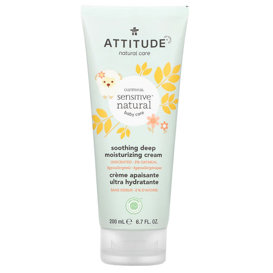 ATTITUDE-Baby-Soothing Deep Moisturizing Cream-Unscented-6.7 fl oz (200 ml)