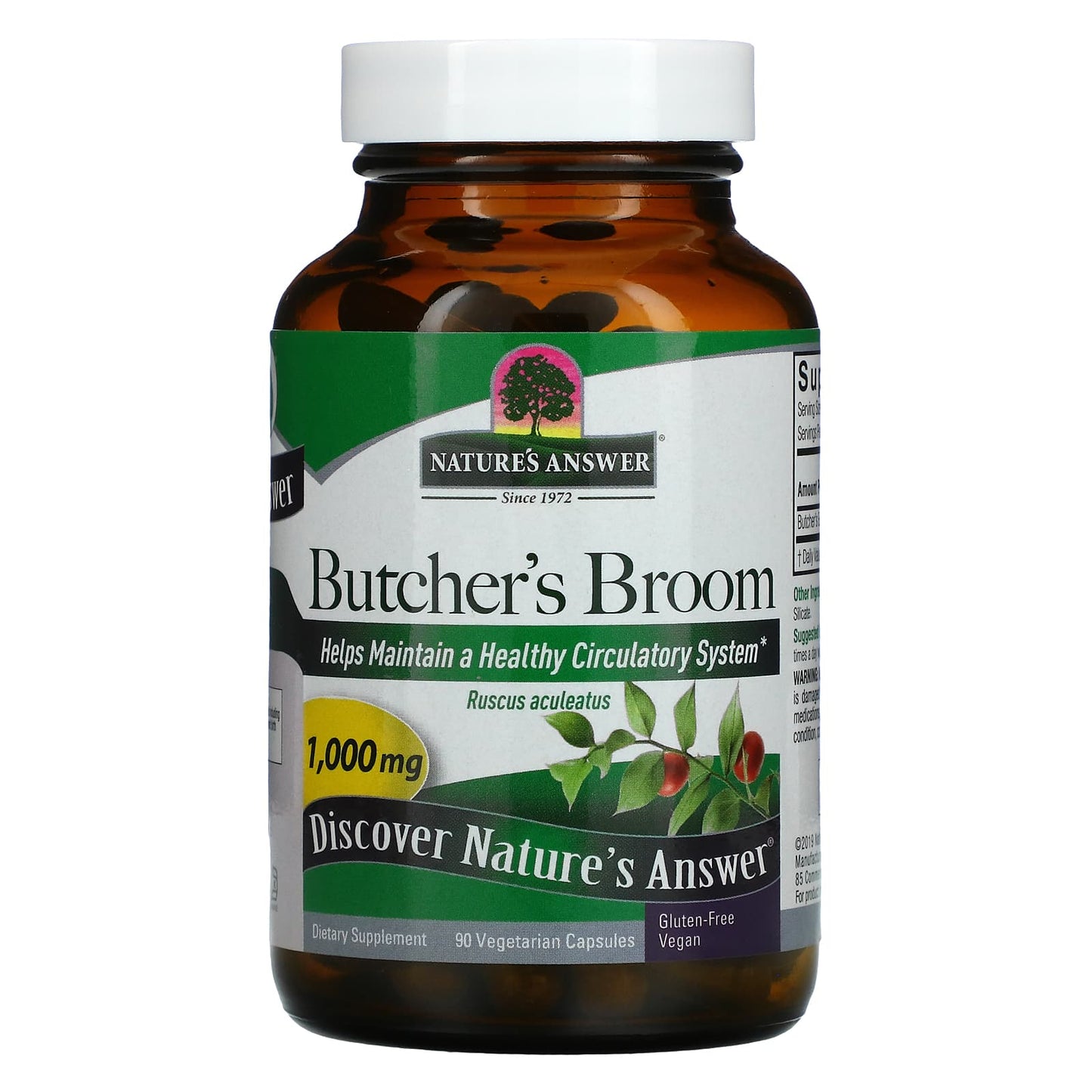 Nature's Answer, Butcher's Broom, 1,000 mg, 90 Vegetarian Capsules (500 mg per Capsule)