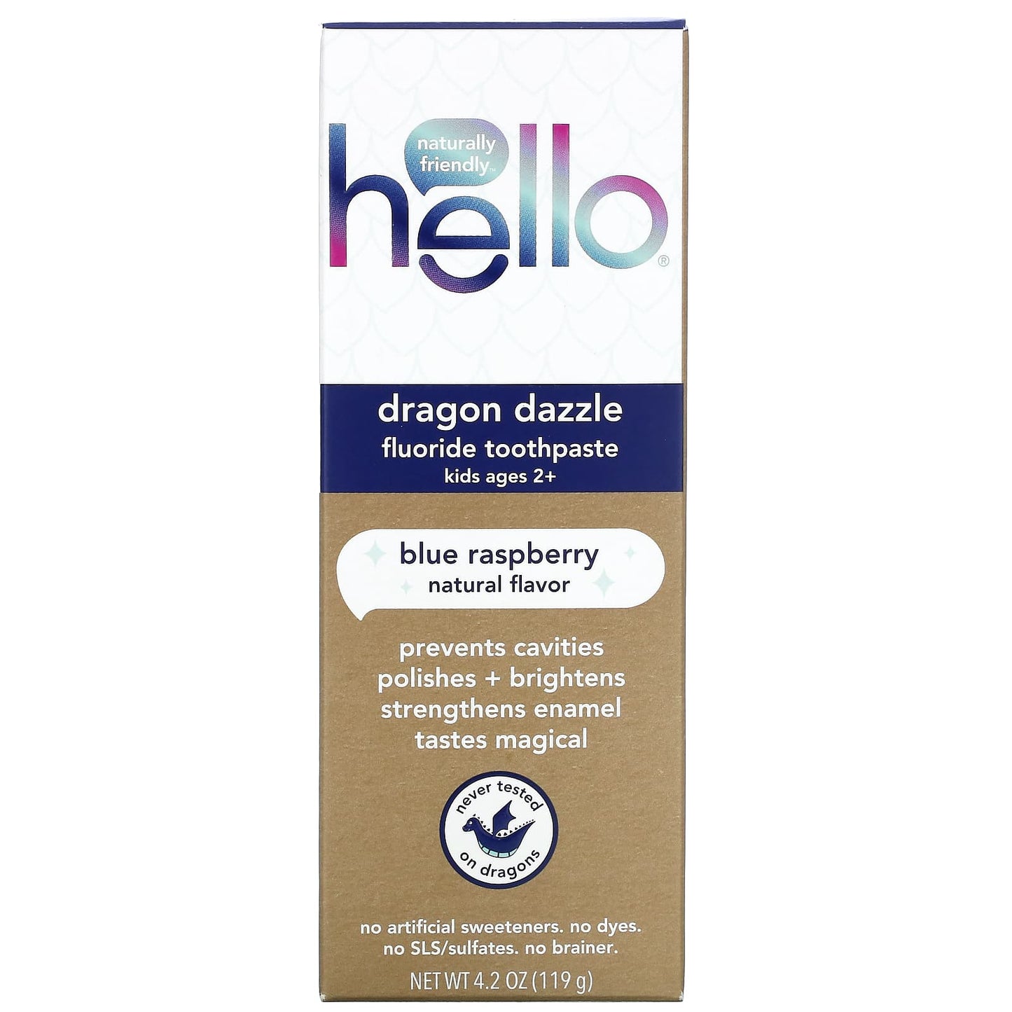 Hello, Kids, Fluoride Toothpaste, Dragon Dazzle, Blue Raspberry, 4.2 oz (119 g)