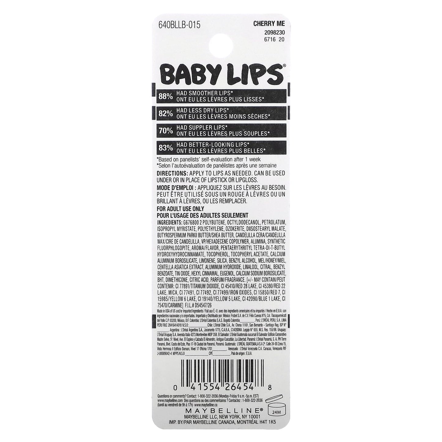 Maybelline, Baby Lips, Moisturizing Lip Balm, Cherry Me, 0.15 oz (4.4 g)