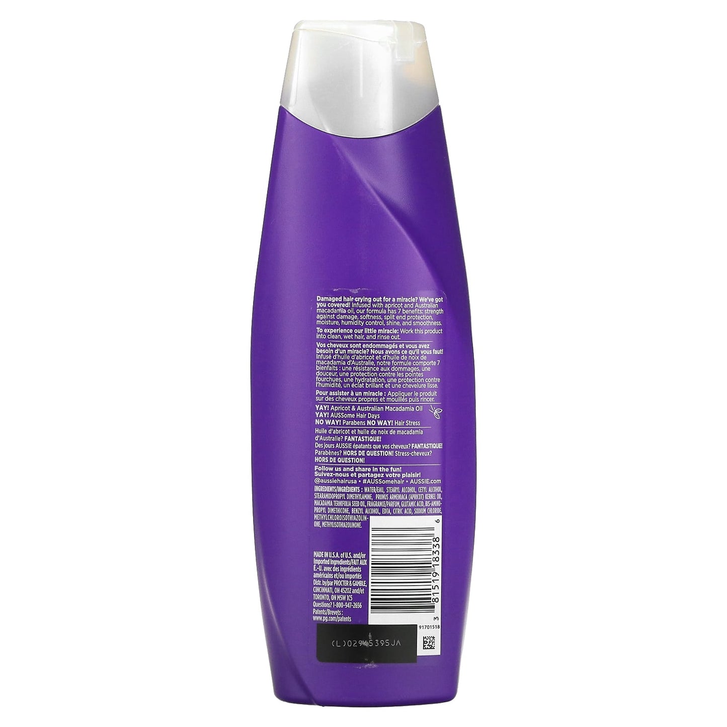 Aussie, Total Miracle 7 N 1 Conditioner with Apricot & Australian Macadamia Oil, 12.1 fl oz (360 ml)