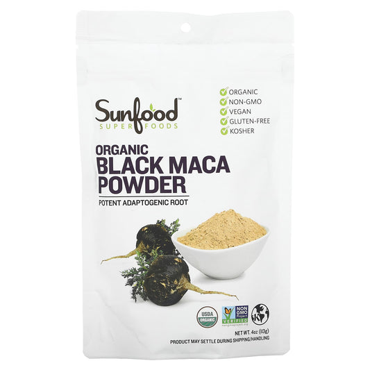 Sunfood-Superfoods-Organic Black Maca Powder-4 oz (113 g)