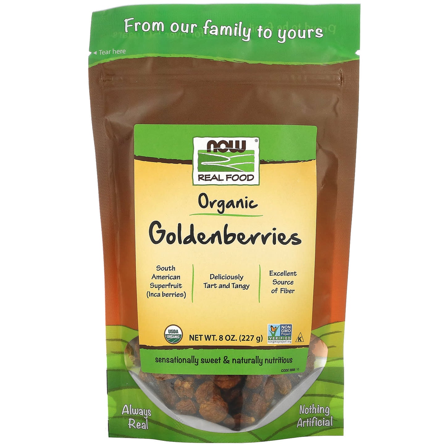 NOW Foods-Real Food-Certified Organic Golden Berries-8 oz (227 g)