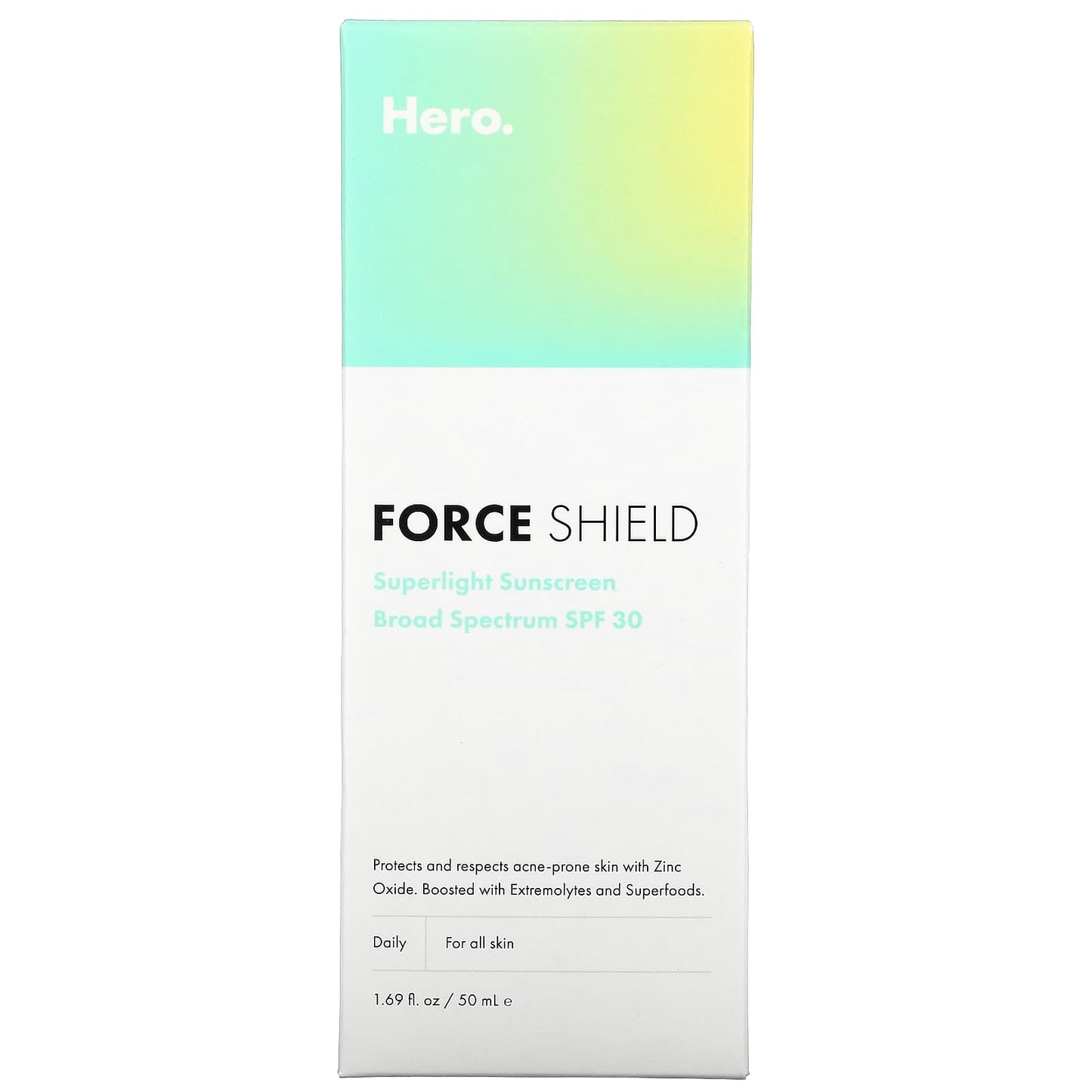 Hero Cosmetics, Force Shield, Superlight Sunscreen, SPF 30, 1.69 fl oz (50 ml)