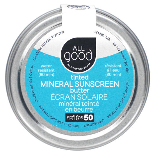 All Good Products-Tinted Mineral Sunscreen Butter-SPF 50-1 oz (28 g)