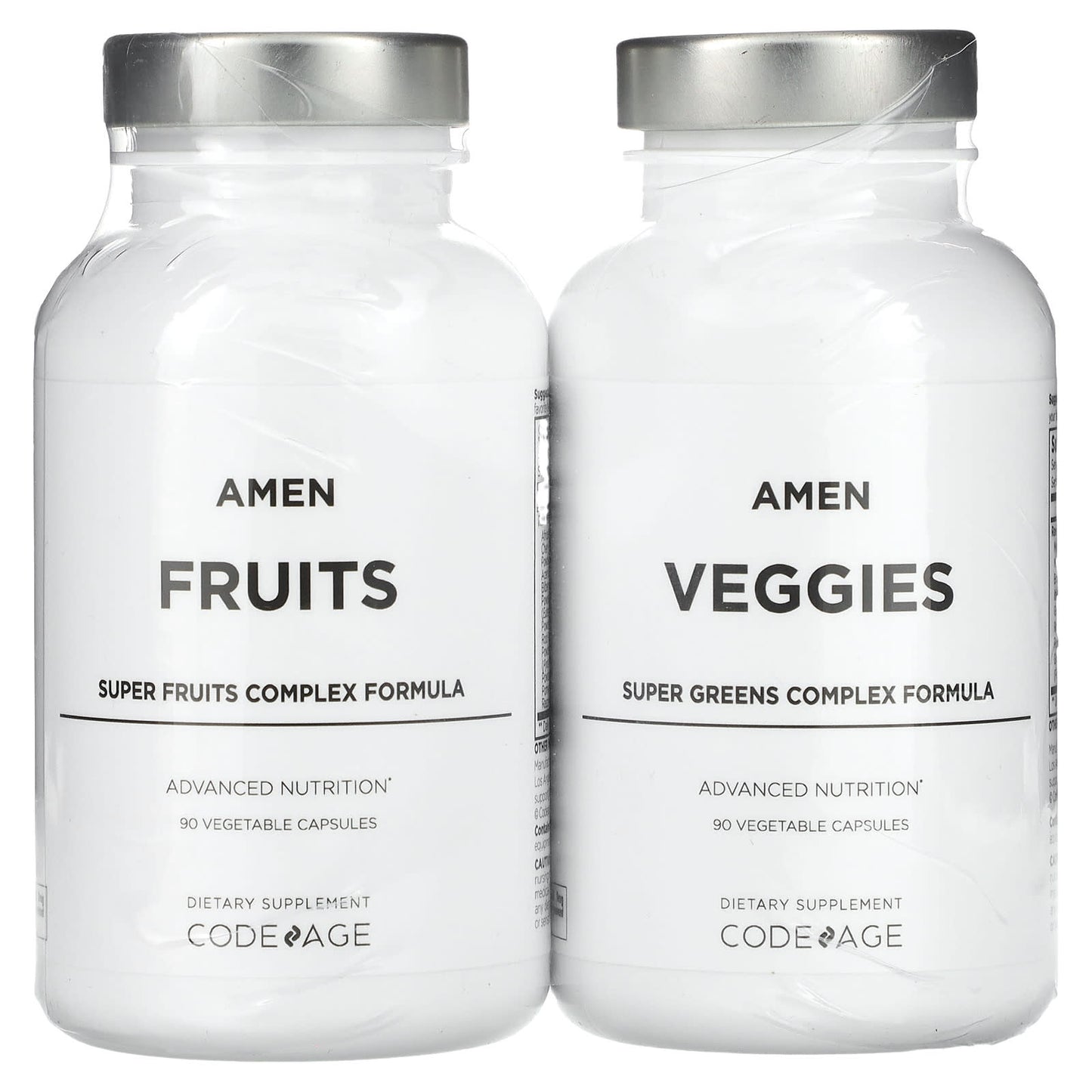 Codeage-Amen-Fruits & Veggies-2 Bottles-180 Vegetable Capsules