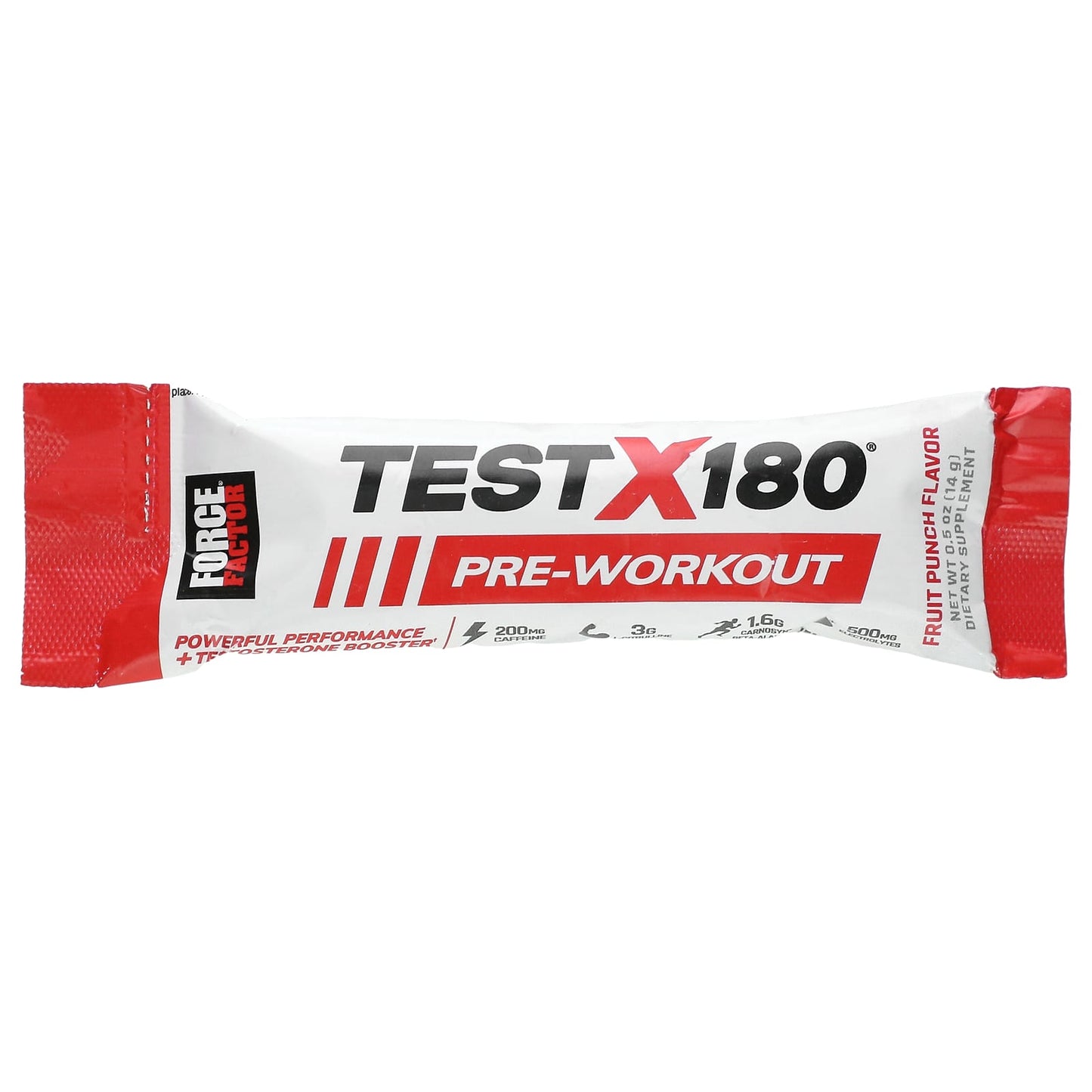 Force Factor-Test X180 Pre-Workout-Fruit Punch-1 Stick-0.5 oz (14 g)