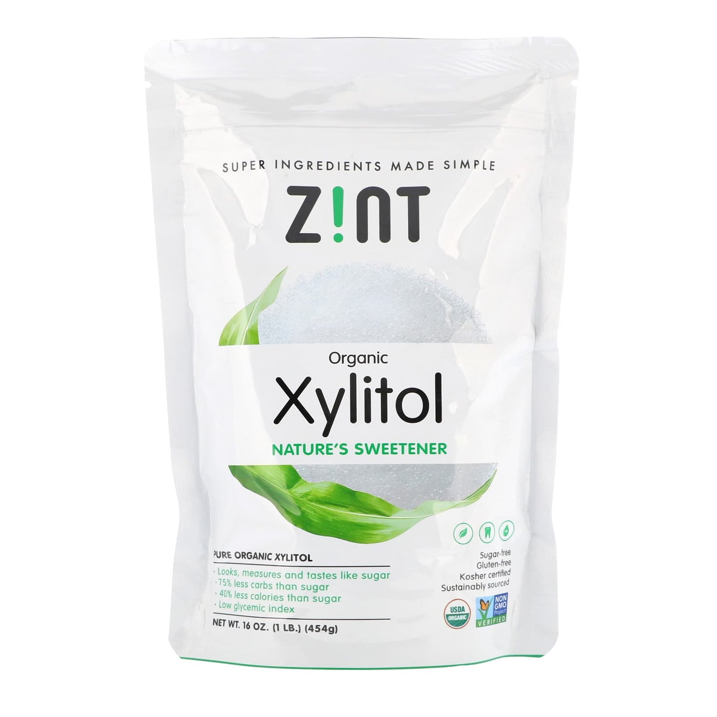 Zint-Organic Xylitol-Nature's Sweetener-16 oz (454 g)