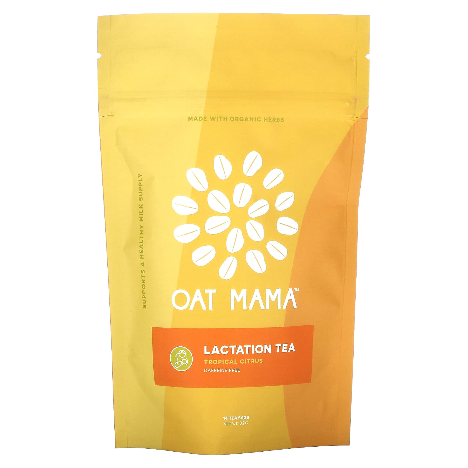 Oat Mama-Lactation Tea-Tropical Citrus-Caffeine Free-14 Tea Bags-32 g