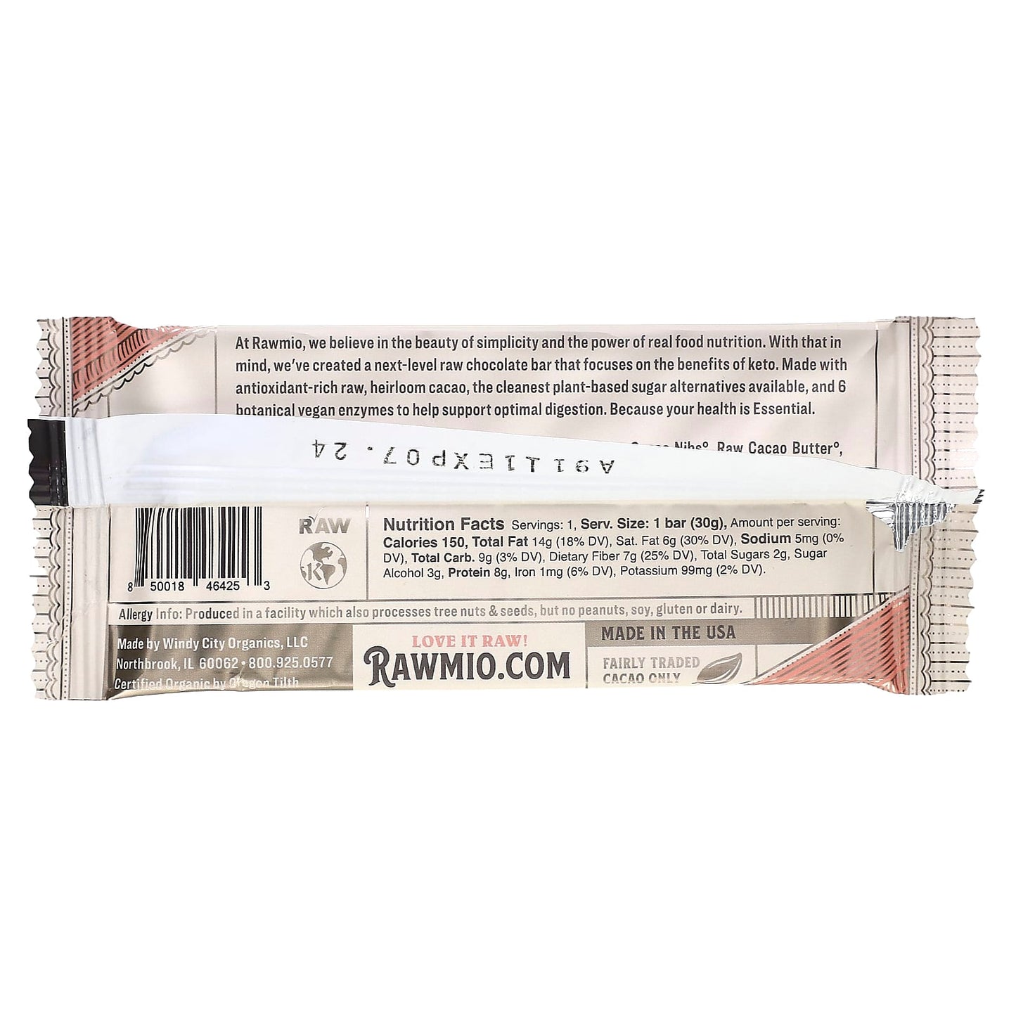 Rawmio, Essential Bar, Organic Raw Chocolate, 72% Cacao, Keto, 1.1 oz (30 g)