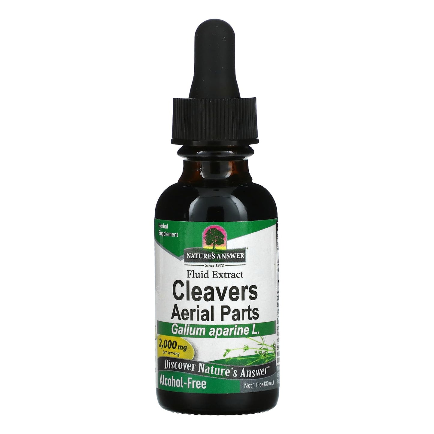 Nature's Answer-Cleavers Aerial Parts-Fluid Extract-Alcohol Free-2,000 mg-1 fl oz (30 ml)