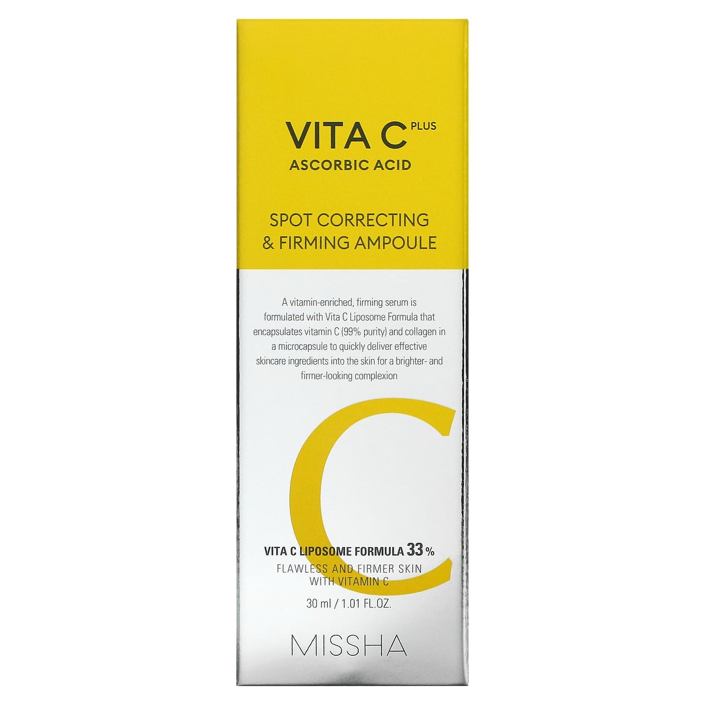 Missha, Vita C Plus Ascorbic Acid, Spot Correcting & Firming Ampoule, 1.01 fl oz (30 ml)