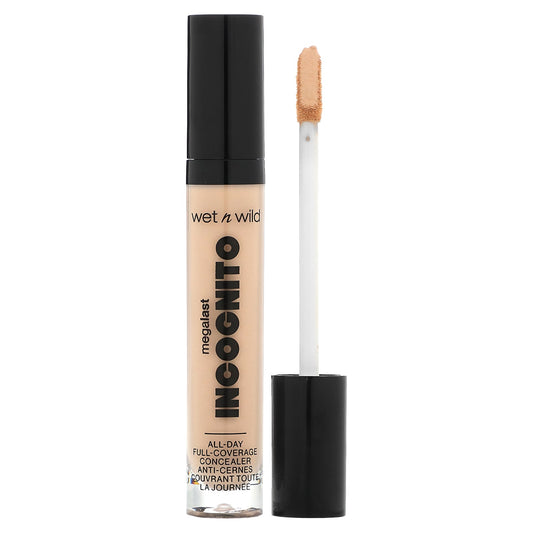 wet n wild-MegaLast-Incognito-All-Day Full-Coverage Concealer-1111900 Light Honey-0.18 fl oz (5.5 ml)