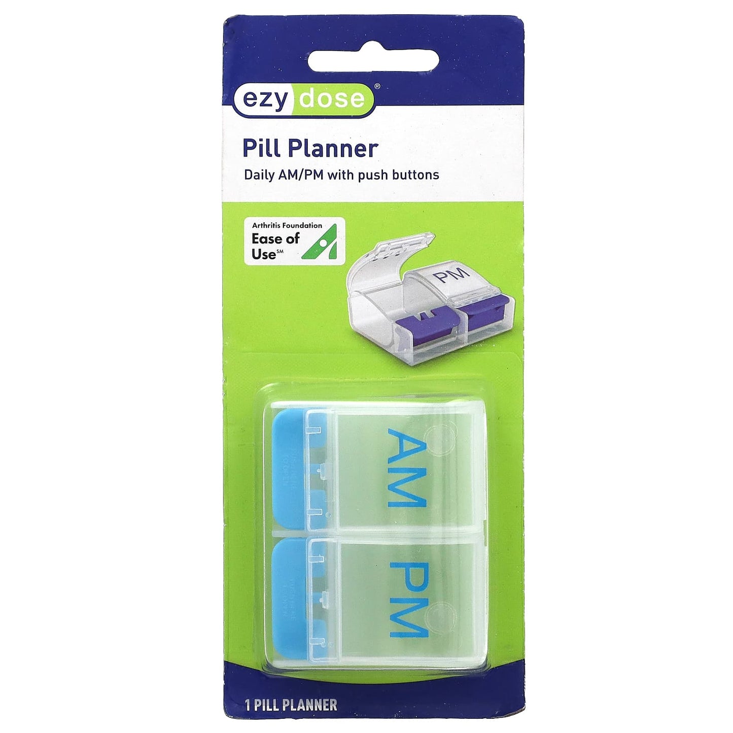 Ezy Dose-Daily AM/PM with Push Buttons Pill Planner-1 Count