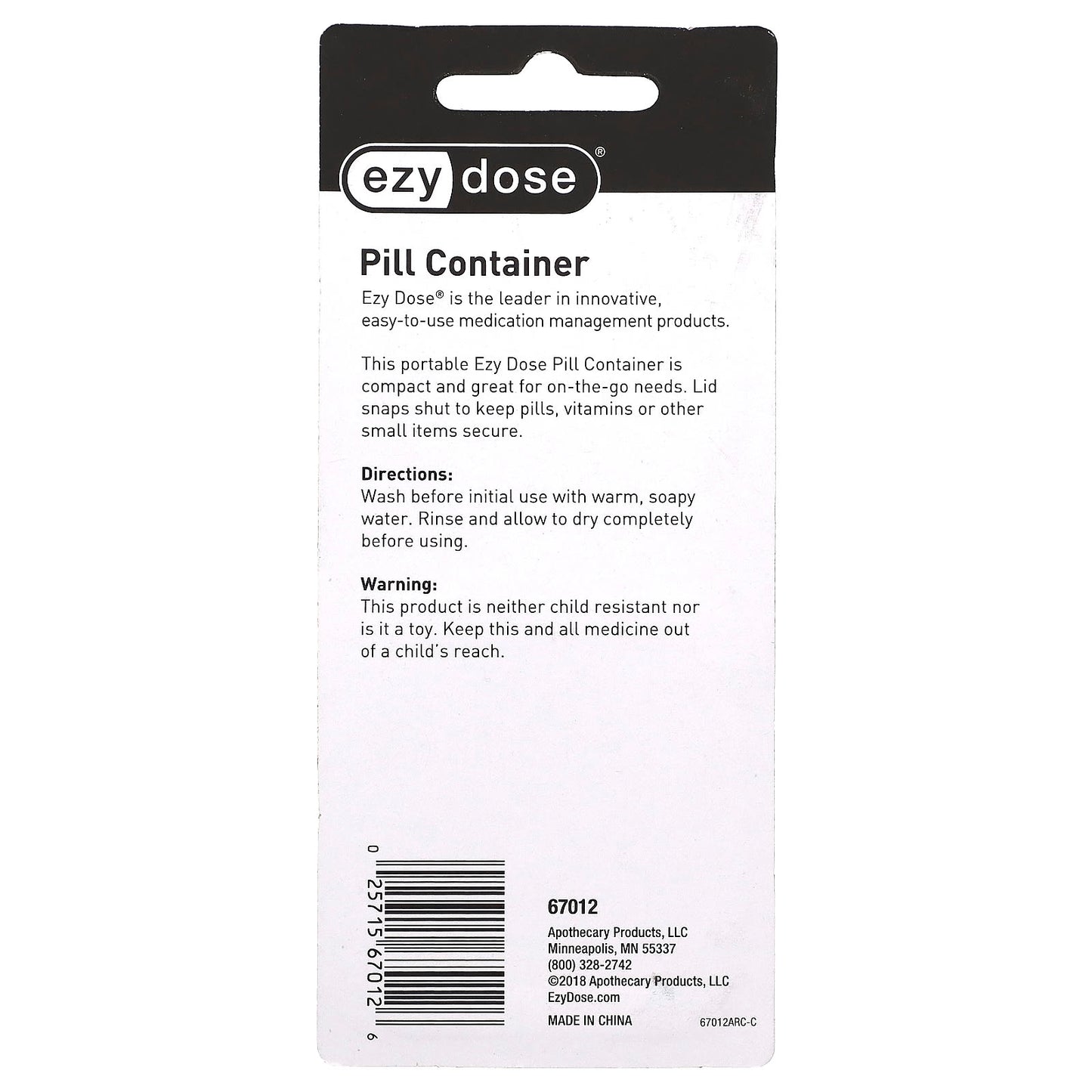 Ezy Dose, Pill Container, 1 Count