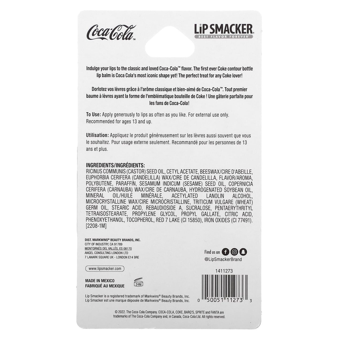 Lip Smacker, Coca-Cola, Coke Bottle Lip Balm, 0.14 oz (4 g)