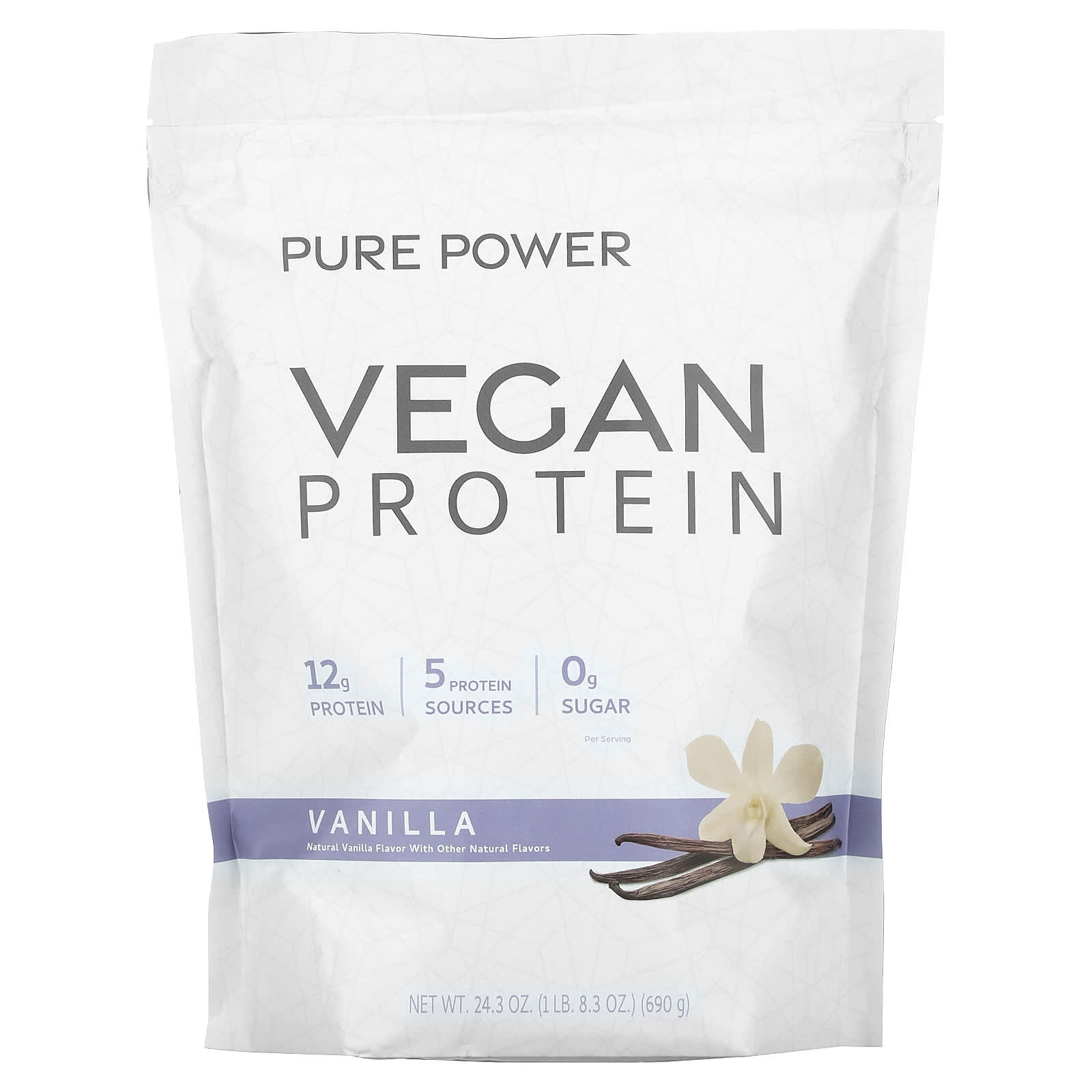 Dr. Mercola-Pure Power-Vegan Protein-Vanilla-1 lb 8.3 oz (690 g)