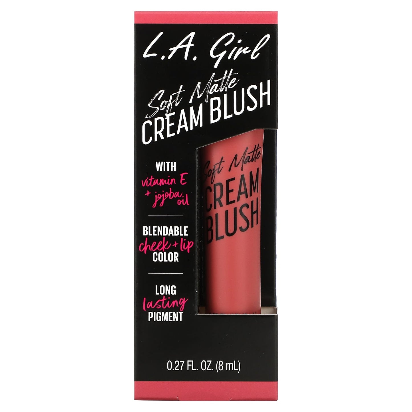 L.A. Girl, Blendable Cheek + Lip Color, Soft Matte Cream Blush, Kiss Up, 0.27 fl oz (8 ml)