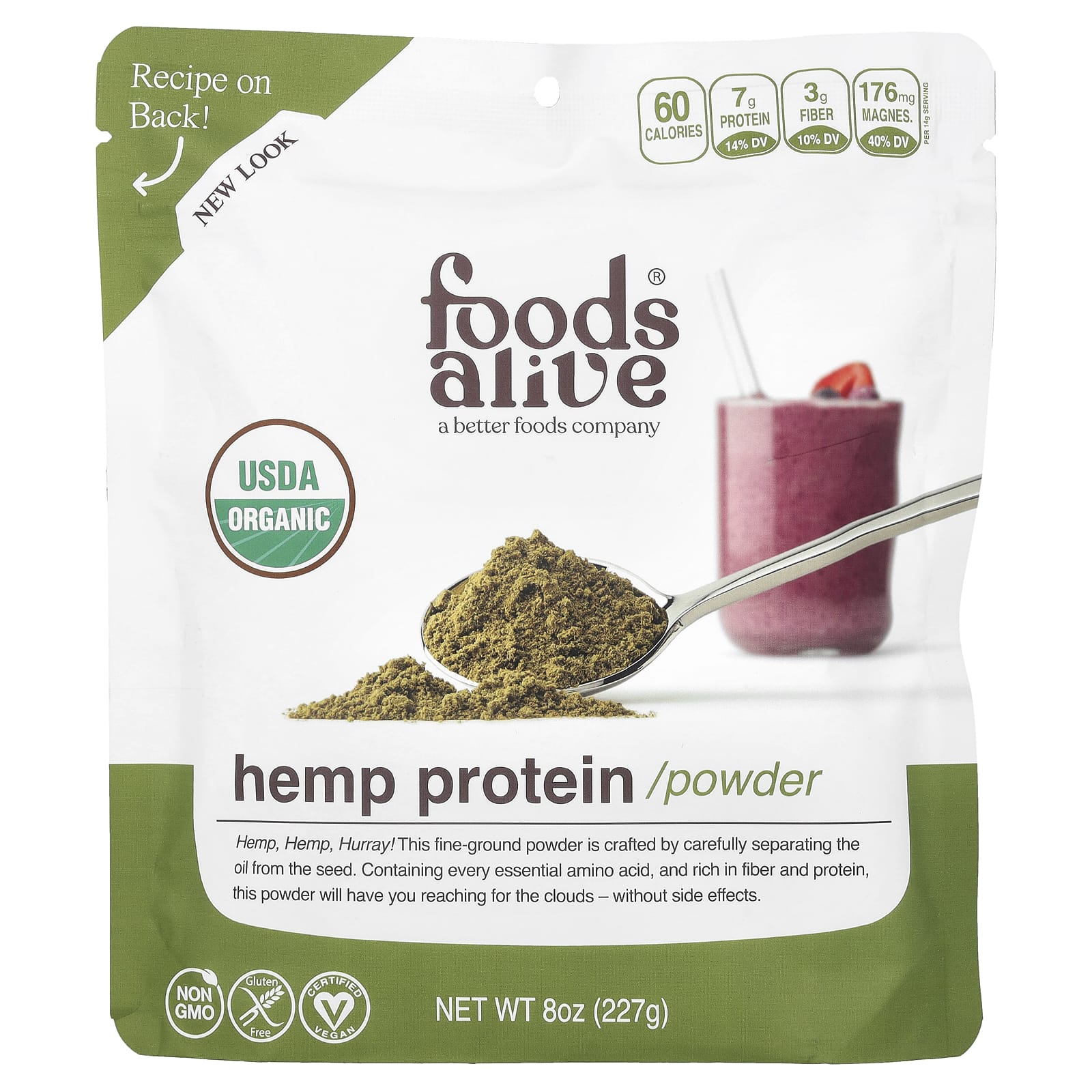 Foods Alive-Hemp Protein Powder-8 oz (227 g)