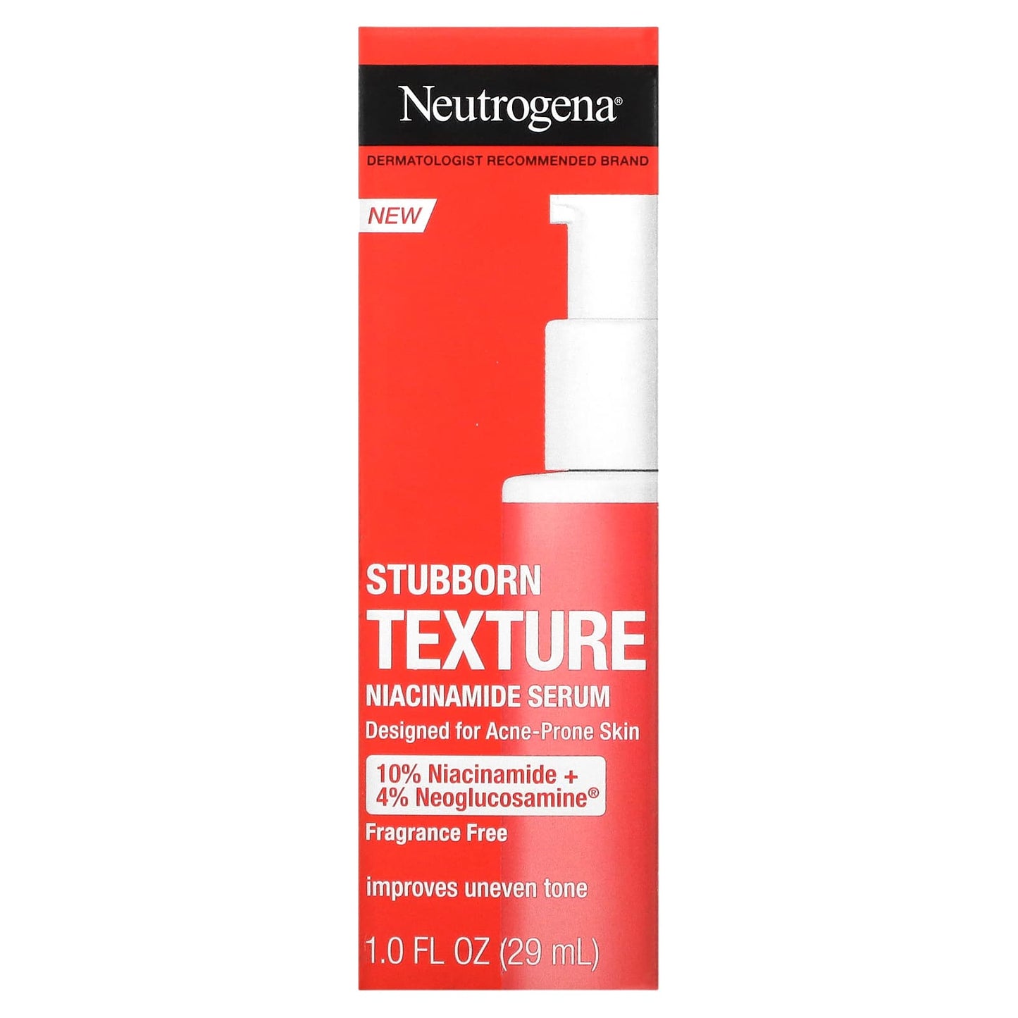 Neutrogena, Stubborn Texture Niacinamide Serum, Fragrance Free , 1.0 fl oz (29 ml)