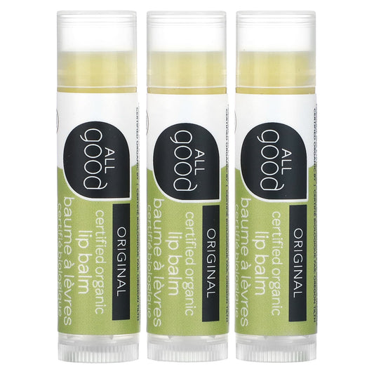 All Good Products-Organic Lip Balm-Original-3 Pack-0.15 oz (4.2 g) Each