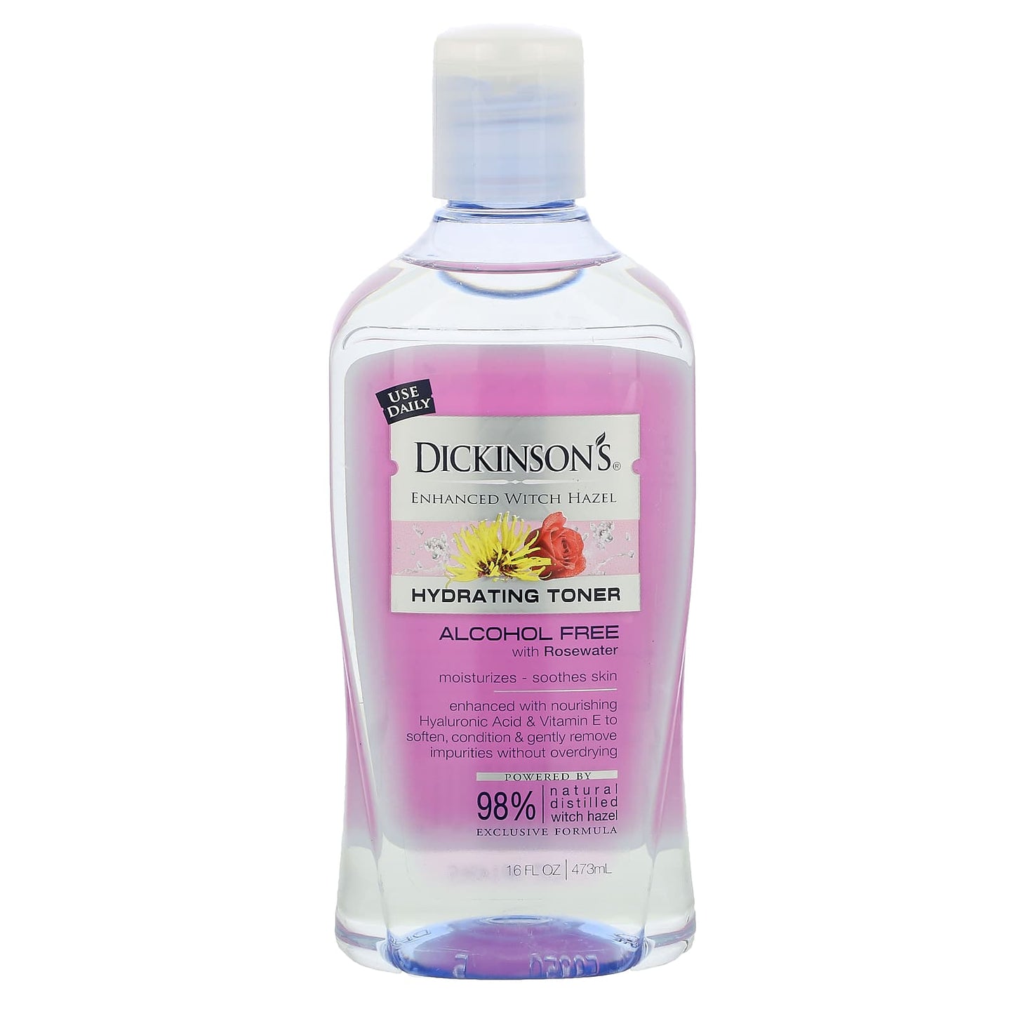 Dickinson Brands-Enhanced Witch Hazel-Hydrating Toner with Rosewater-Alcohol Free-16 fl oz (473 ml)