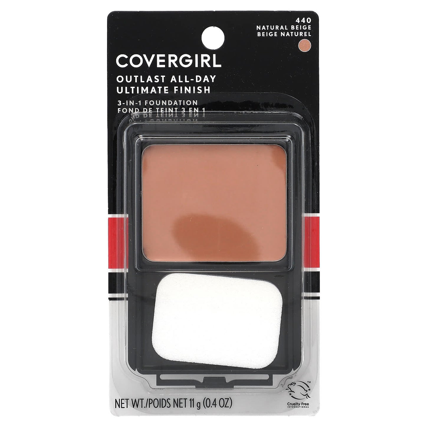 Covergirl, Outlast All-Day, Ultimate Finish 3-in-1 Foundation, 440 Natural Beige, 0.4 oz (11 g)