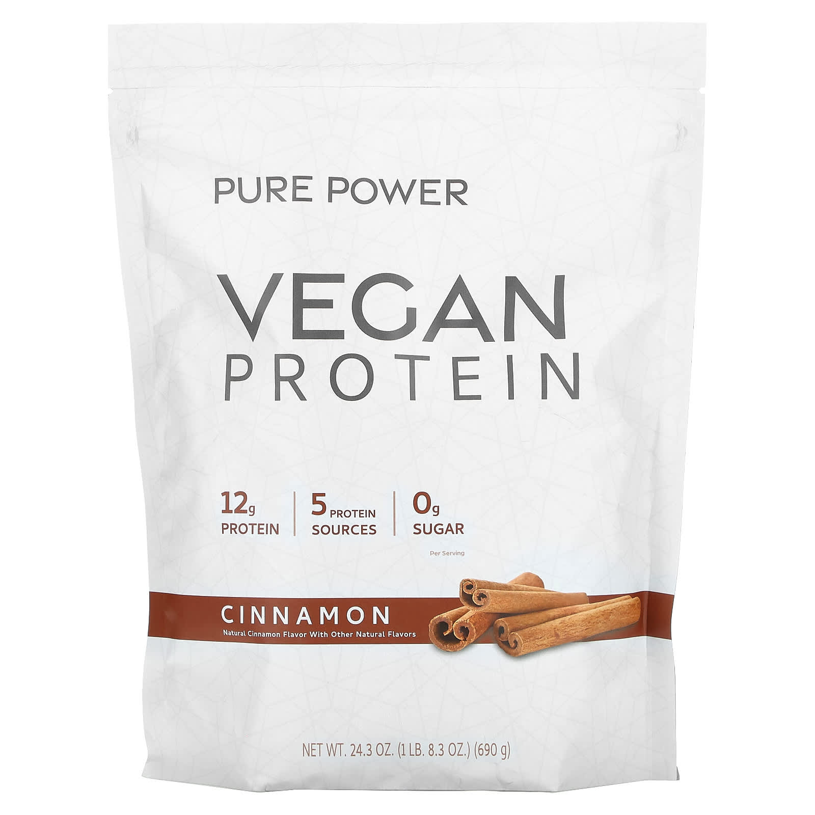 Dr. Mercola-Pure Power-Vegan Protein-Cinnamon-1 lb 8.3 oz (690 g)