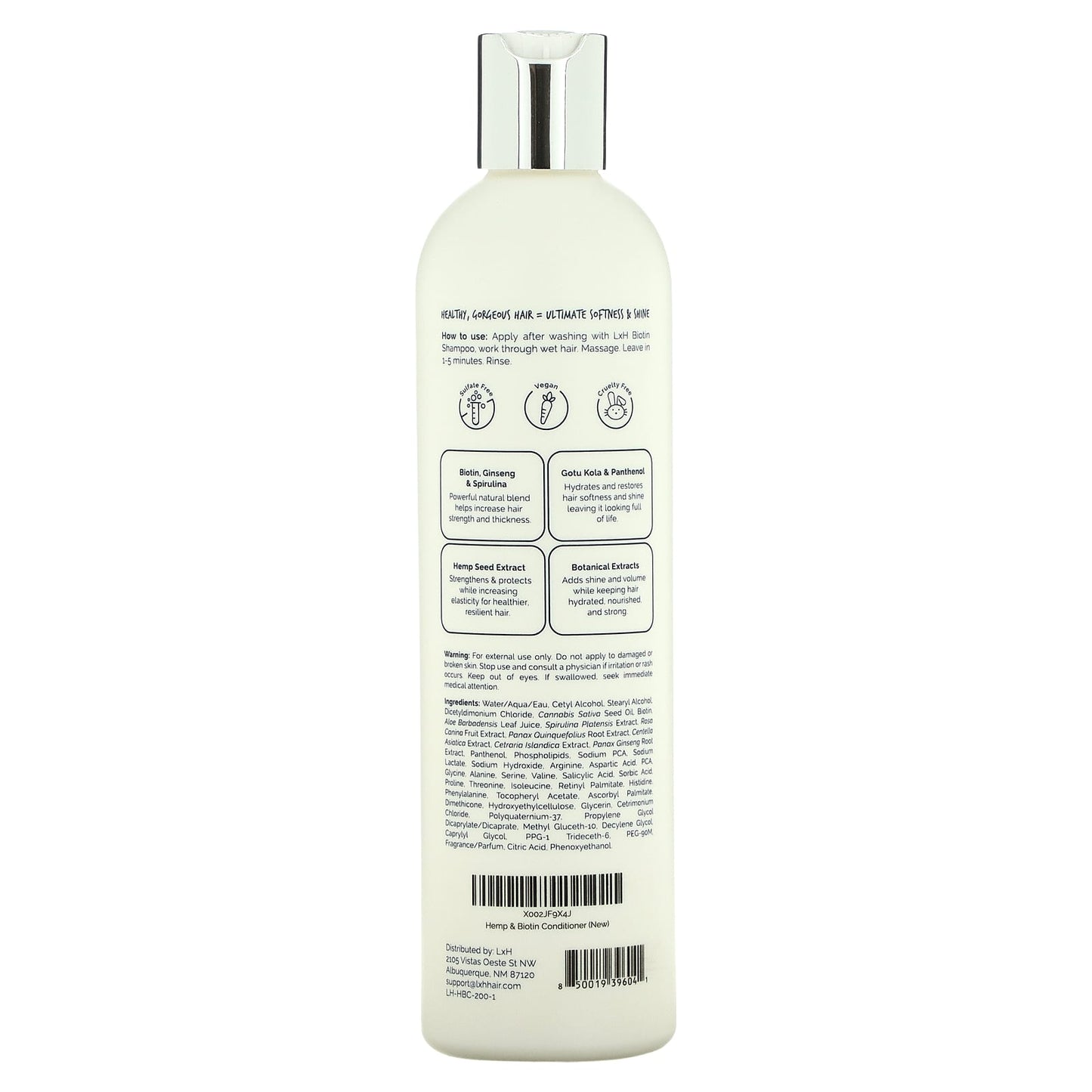 LxH, Hemp & Biotin Conditioner, 12 fl oz (355 ml)