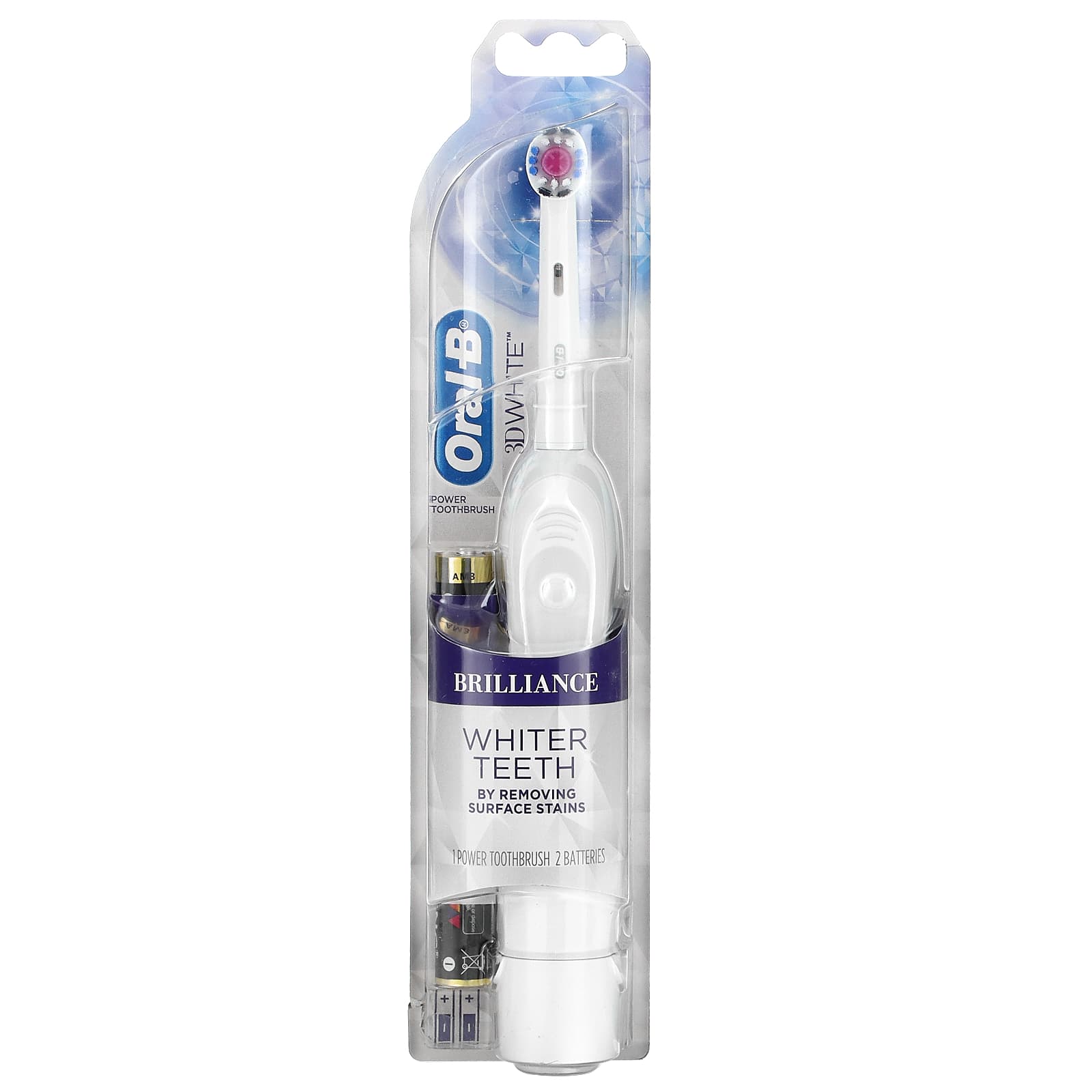 Oral-B-Oral-B 3D White Brilliance Whitening Battery Toothbrush-White-1 Toothbrush