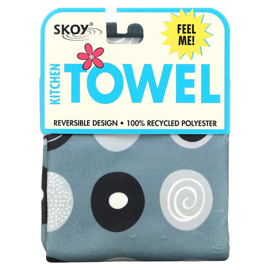Skoy-Kitchen Towel-Double Sided Circle Print-Gray-1 Towel