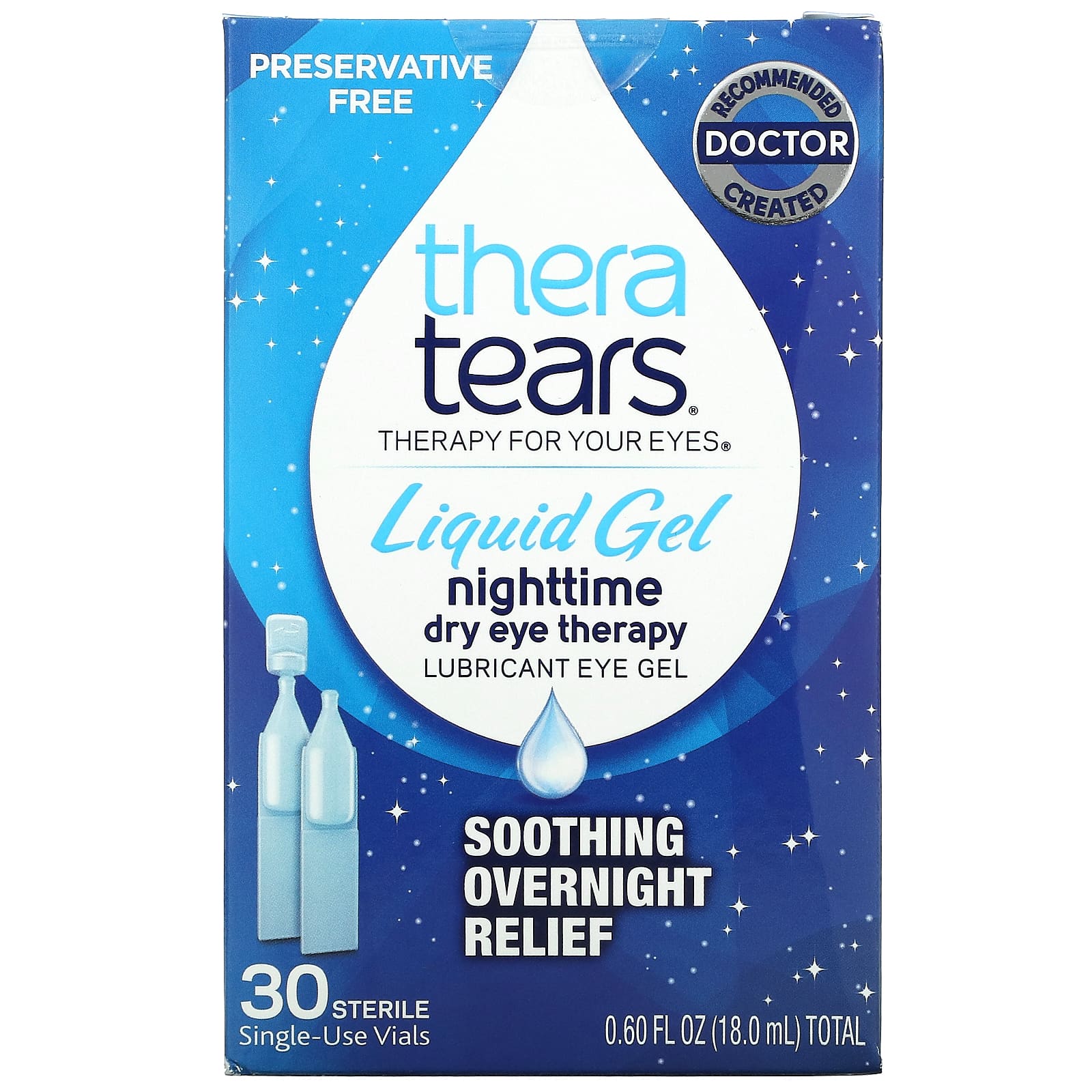 TheraTears-Nighttime Dry Eye Therapy-Lubricant Eye Gel-30 Single-Use Vials