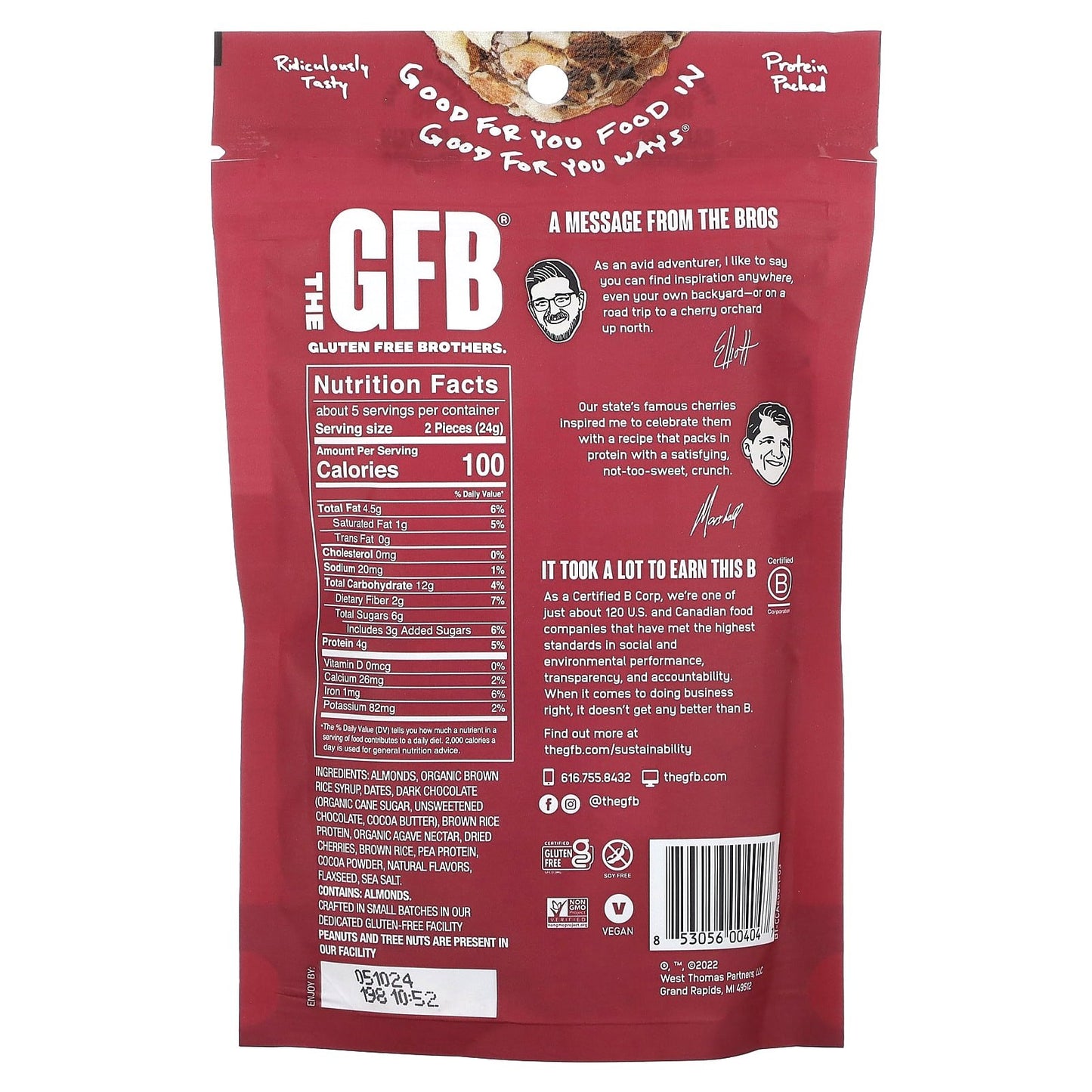 The GFB, Gluten Free Bites, Chocolate Cherry Almond, 4 oz (113 g)