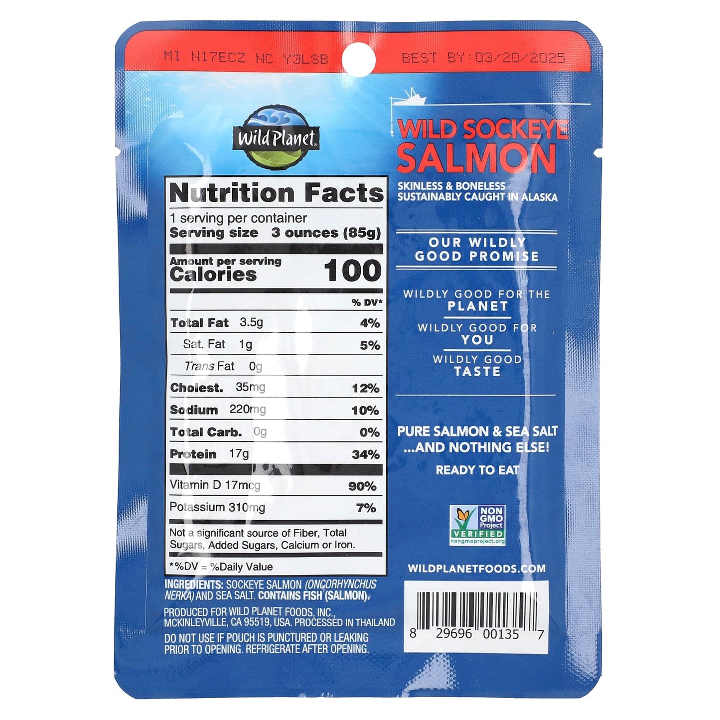 Wild Planet, Wild Sockeye Salmon, 3 oz (85 g)