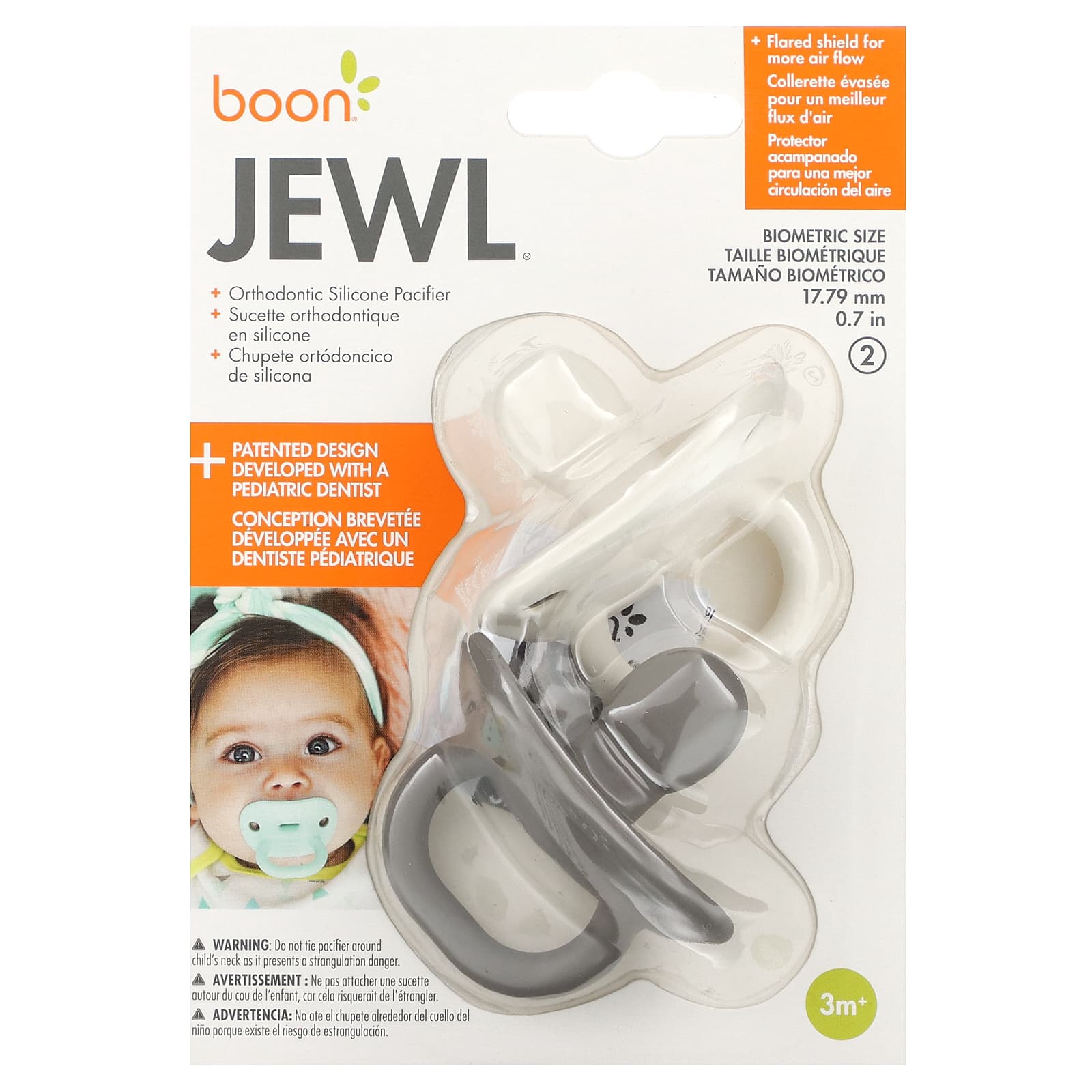 Boon-Jewl-Orthodontic Pacifiers-3 Months+-2 Pack