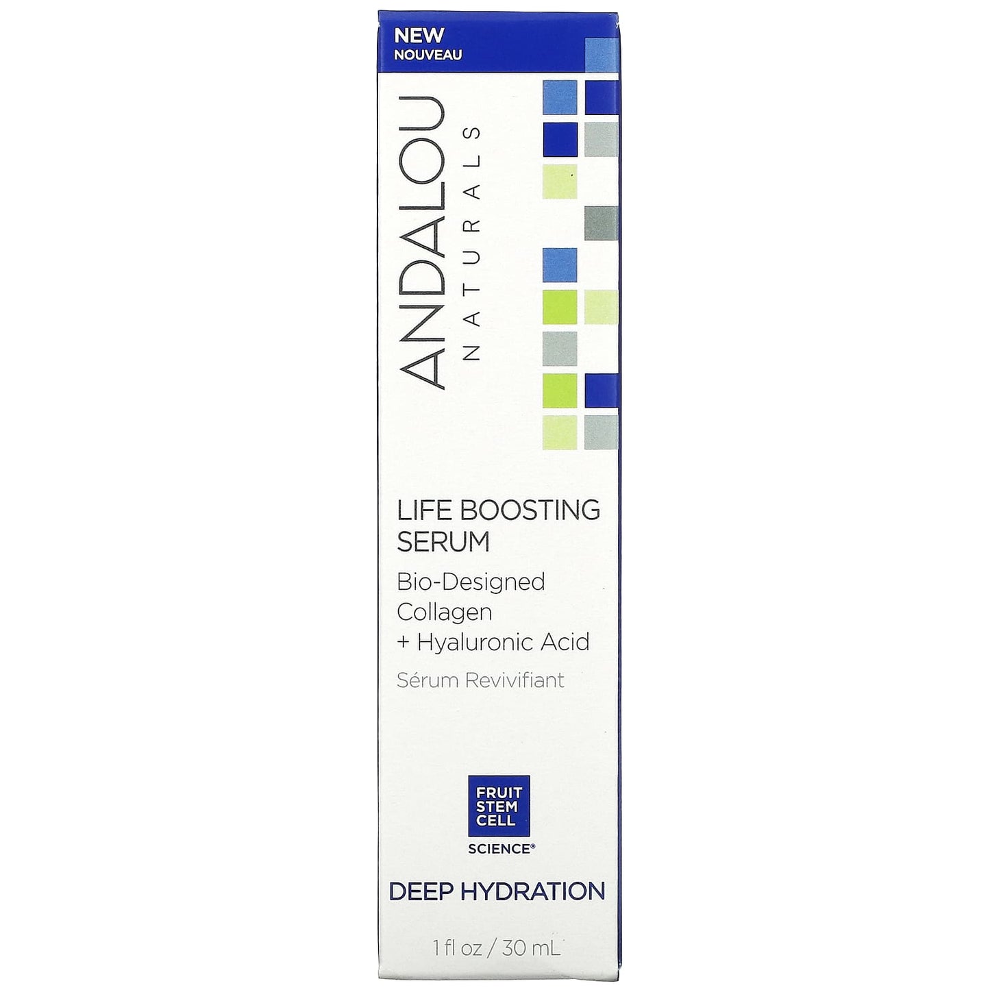 Andalou Naturals, Life Boosting Serum, Bio-Designed Collagen + Hyaluronic Acid, 1 fl oz (30 ml)