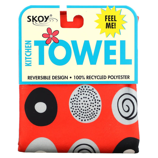 Skoy-Kitchen Towel-Double Sided Circle Print-Red-1 Towel