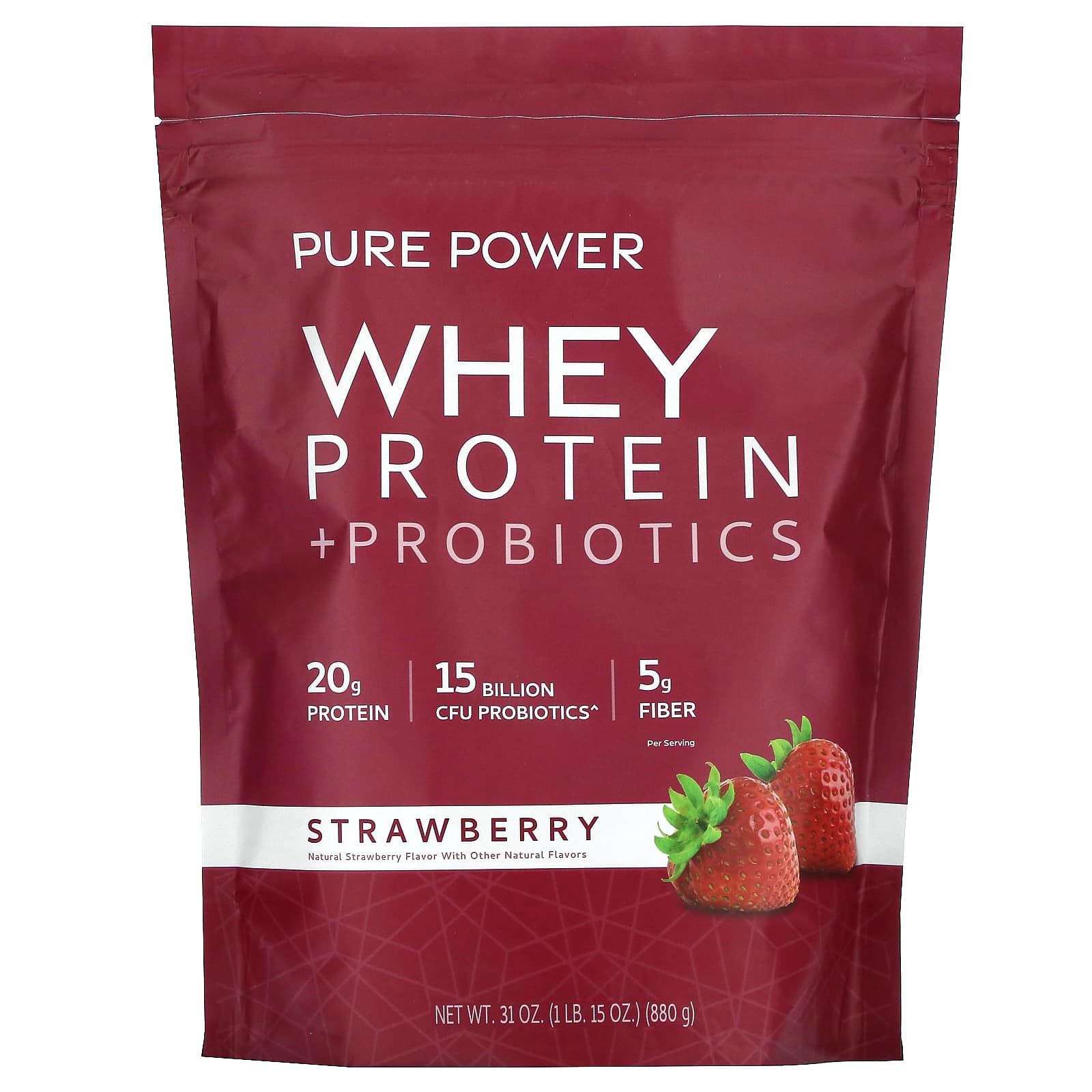 Dr. Mercola-Pure Power-Whey Protein + Probiotics-Strawberry-1 lb 15 oz  (880 g)