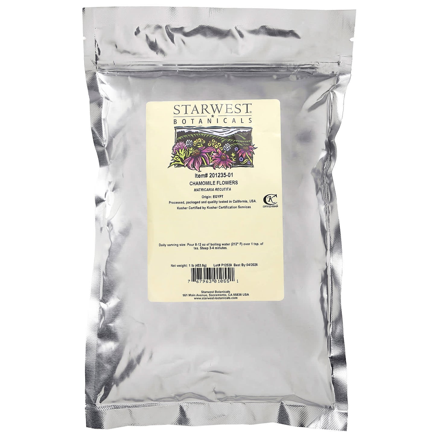 Starwest Botanicals, Chamomile Flowers , 1 lb (453.6 g)